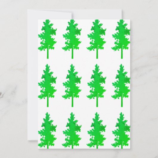 Waldland Evergreen Trees farbenfrohe Babydusche Einladung (Rückseite)