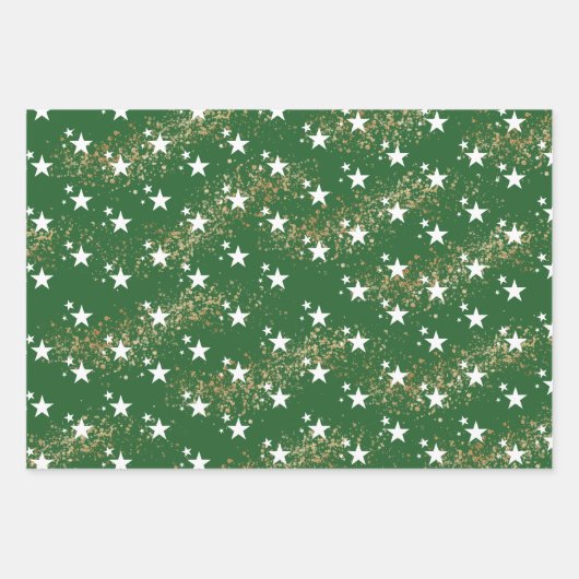 Waldland Fall Grün, Weiß & Gold Weihnachtsgeschenk Geschenkpapier Set (Vorderseite 3)
