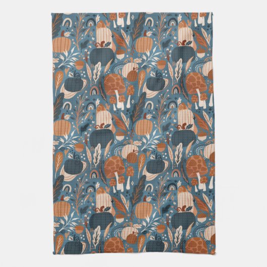 Waldland Fall Pumpkins Geschirrtuch (Vertikal)