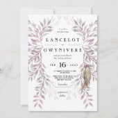 Waldland fallen rosa Specker rustikal einladen Einladung (Vorderseite)