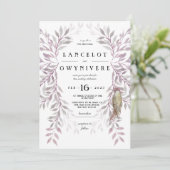 Waldland fallen rosa Specker rustikal einladen Einladung (Stehend Vorderseite)