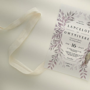 Waldland fallen rosa Specker rustikal einladen Einladung