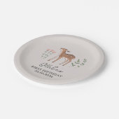 Waldland Fauna Blume Geburtstag Pappteller (Schrägansicht)