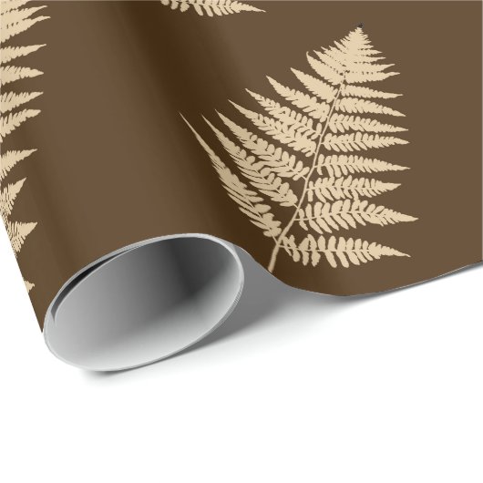 Waldland Fern 1, Brown und Beige Geschenkpapier (Rolleneckpunkt)