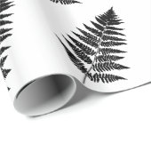 Waldland Fern 1, Schwarz und Weiß Geschenkpapier (Rolleneckpunkt)