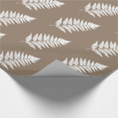 Waldland Fern 1, Taupe Tan und Weiß Geschenkpapier (Ecke)