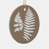 Waldland Fern Muster, Taupe Tan und Creme Keramik Ornament (Rechts)