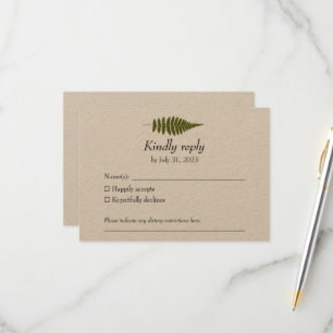 Waldland Fern RSVP Karte