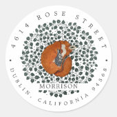 Waldland Fox & Hare | Rücksendeadresse Runder Aufkleber (Vorderseite)