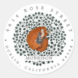 Waldland Fox & Hare | Rücksendeadresse Runder Aufkleber