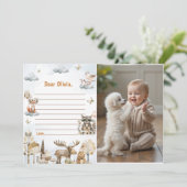 Waldland Geburtstagszeit Kapselnotizkarte Einladung (Stehend Vorderseite)