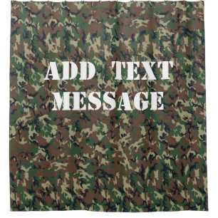 Waldland Green Camouflage Muster Duschvorhang