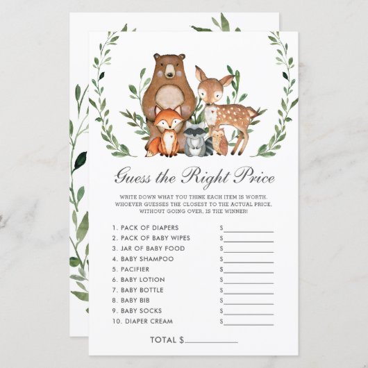 Waldland Greenery Guess Richtige Preis Duschspiel (Vorne/Hinten)