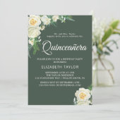 Waldland Grüne Hunter Green Quinceañera Einladung (Stehend Vorderseite)