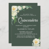 Waldland Grüne Hunter Green Quinceañera Einladung (Vorne/Hinten)