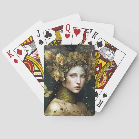 Waldland Grüne Märchen Fantasie Kunst Spielkarten (Rückseite)