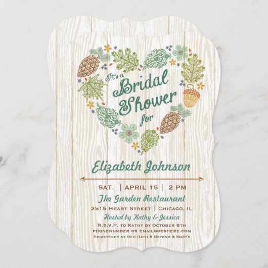 Waldland Herzblinddusche Einladung (Vorne/Hinten)