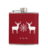 Waldland Hirsch Mit Monogramm Weihnachten Flachmann (Vorderseite)