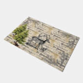 Waldland Hirsch Weihnachtsfeiertage Mat Fußmatte (Schrägansicht)