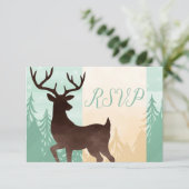 Waldland Hirsch Weihnachtskarte RSVP Party Einladung (Stehend Vorderseite)