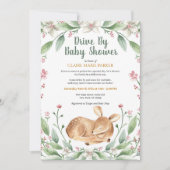 Waldland Hirsche Blumengartenantrieb mit Babydusch Einladung (Vorderseite)