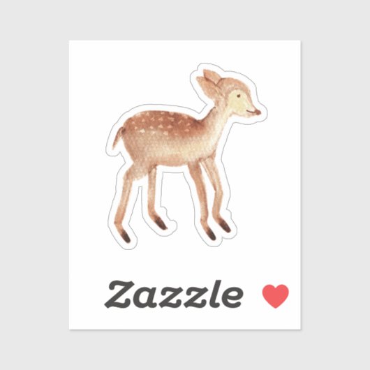 Waldland Hirsche Wasserfarbe Aufkleber (Blatt)