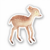 Waldland Hirsche Wasserfarbe Aufkleber (Vorderseite)