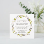 Waldland Hochzeit Rustikaler Kranz Einladung (Stehend Vorderseite)
