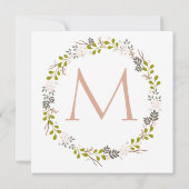 Waldland Hochzeit Rustikaler Kranz Einladung (Rückseite)