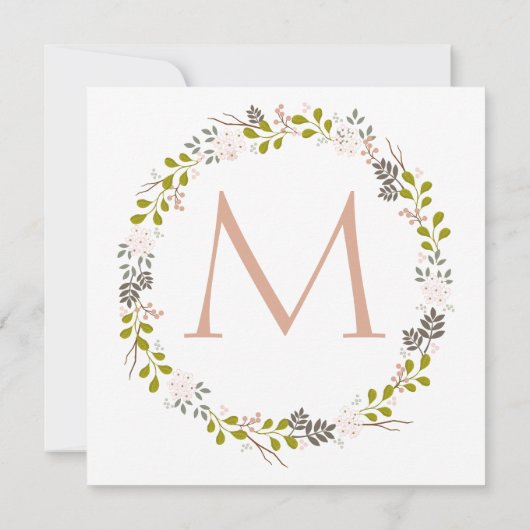 Waldland Hochzeit Rustikaler Kranz Einladung (Rückseite)