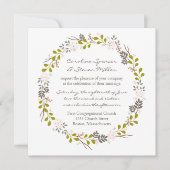 Waldland Hochzeit Rustikaler Kranz Einladung (Vorderseite)