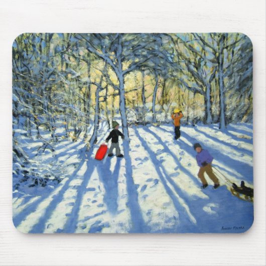 Waldland im Winter nahe Ashbourne Derbyshire Mousepad (Vorne)