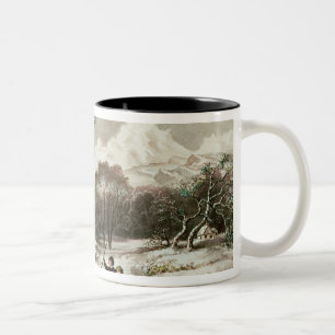 Waldland im Winter Zweifarbige Tasse