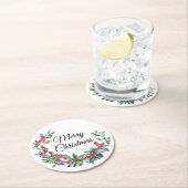 Waldland Kardinal Weihnachten Runder Pappuntersetzer (Vor Ort)