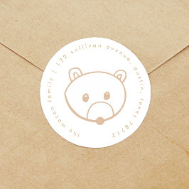 Waldland Märchenbären-Rücksendeadressen-Aufkleber Runder Aufkleber