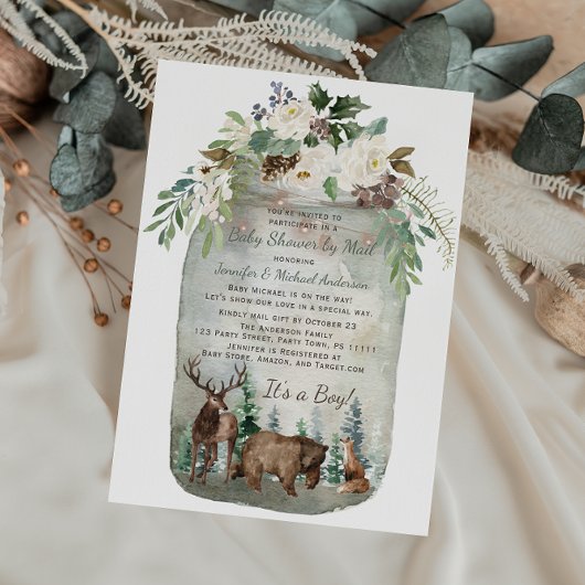 Waldland Mason Jar Kinderdusche per Post Einladung