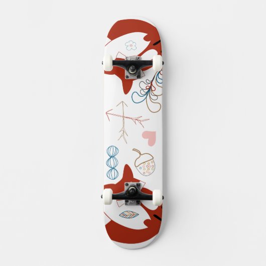 Waldland Moderne Foxenpfeile mit Leaf-Muster Skateboard (Vorderseite)