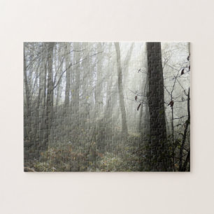 Waldland Morning Mist Foto Puzzle mit Geschenkboxe