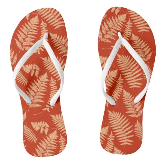 Waldland-Muster, Mandarin Orange Badesandalen (Fußbett)