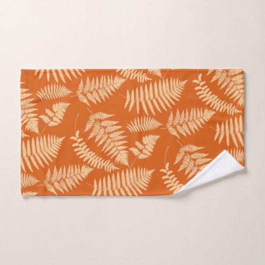 Waldland-Muster, Mandarin Orange Badhandtuch Set (Handtuch)