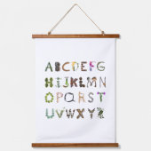 Waldland Natur Alphabet - Gender Neutral Abc Wandteppich Mit Holzrahmen (Vorderseite)