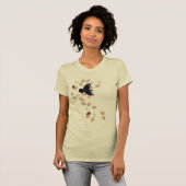 Waldland Natur Herbstleaves & Flying Raven Bird T-Shirt (Vorne ganz)