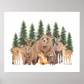 Waldland Natur Wildtiere Kinderzimmer Dekoration (Vorne)