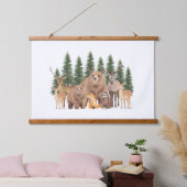 Waldland Natur Wildtiere Kinderzimmer Dekoration Wandteppich Mit Holzrahmen (Schlafzimmer)