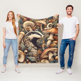 Waldland Naturfarben Pilze weich weich Fleecedecke