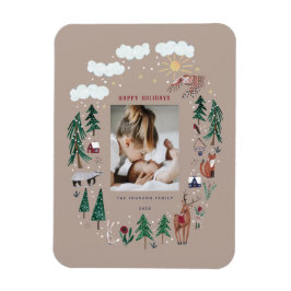 Waldland Nordetiere Schnee Weihnachten Magnet
