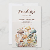 Waldland Pilz Wasserfarbe Geburtstag Einladung (Vorderseite)