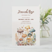 Waldland Pilz Wasserfarbe Geburtstag Einladung (Stehend Vorderseite)