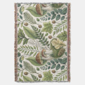 Waldland Pilze Pinecones Ferns Herbstmuster Decke (Vorderseite Vertikal)
