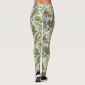 Waldland Pilze Pinecones Ferns Herbstmuster Leggings (Rückseite)